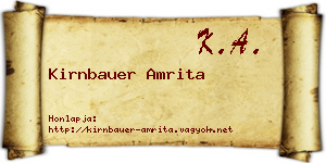 Kirnbauer Amrita névjegykártya
